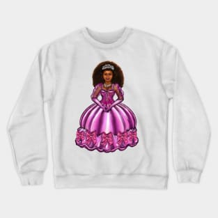 Princess -  Black Afro Princess in purple  8 ! beautiful  black girl with Afro hair, brown eyes and dark brown skin. Hair love ! Crewneck Sweatshirt